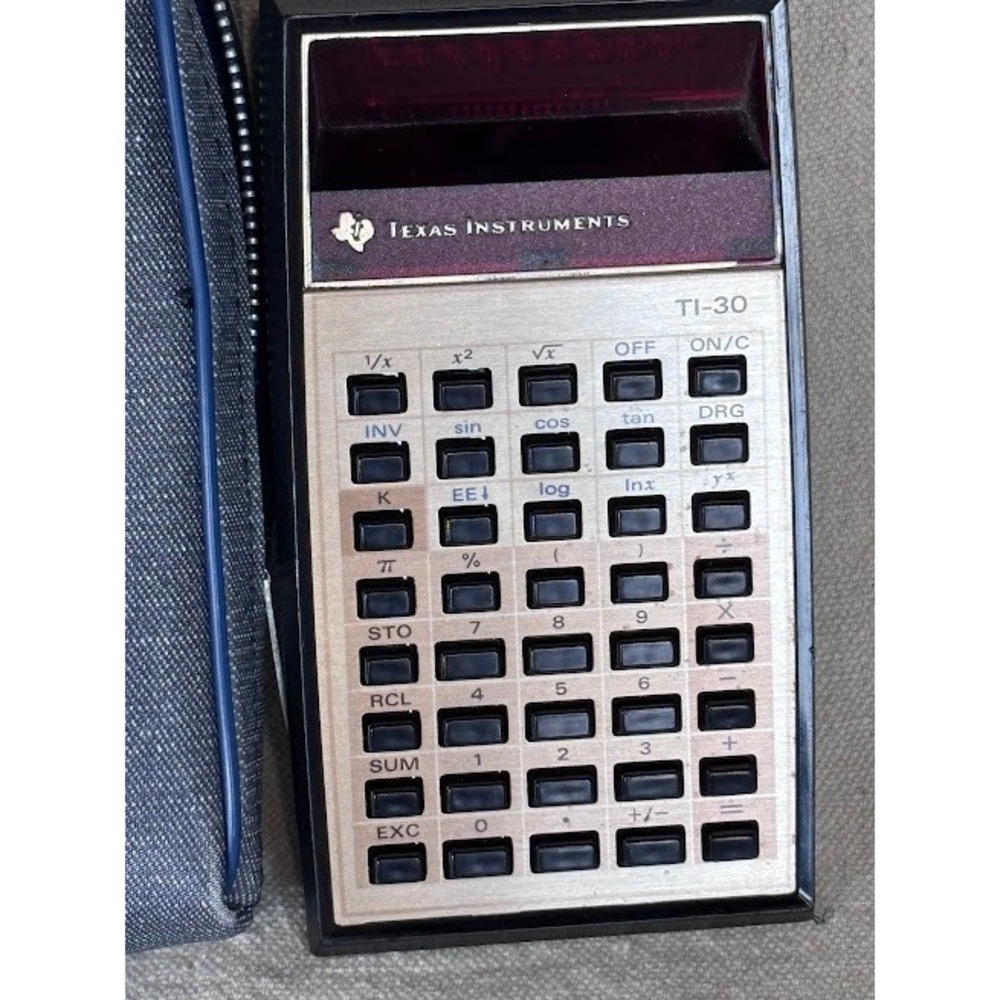 Vintage Texas Instruments TI-30 Calculator 1970s w/ Case Not‎ Working Parts